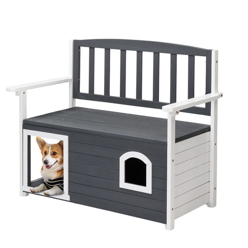 Garden porch seat wooden dog - garden,