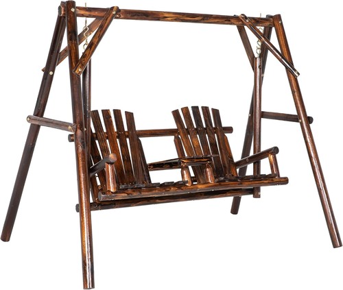 Wooden porch swing - w/, stand